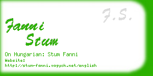 fanni stum business card